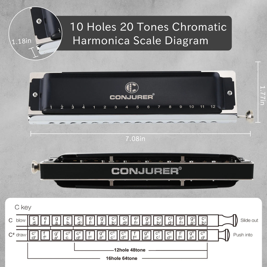 Harmonica Professionnel Chromatique C