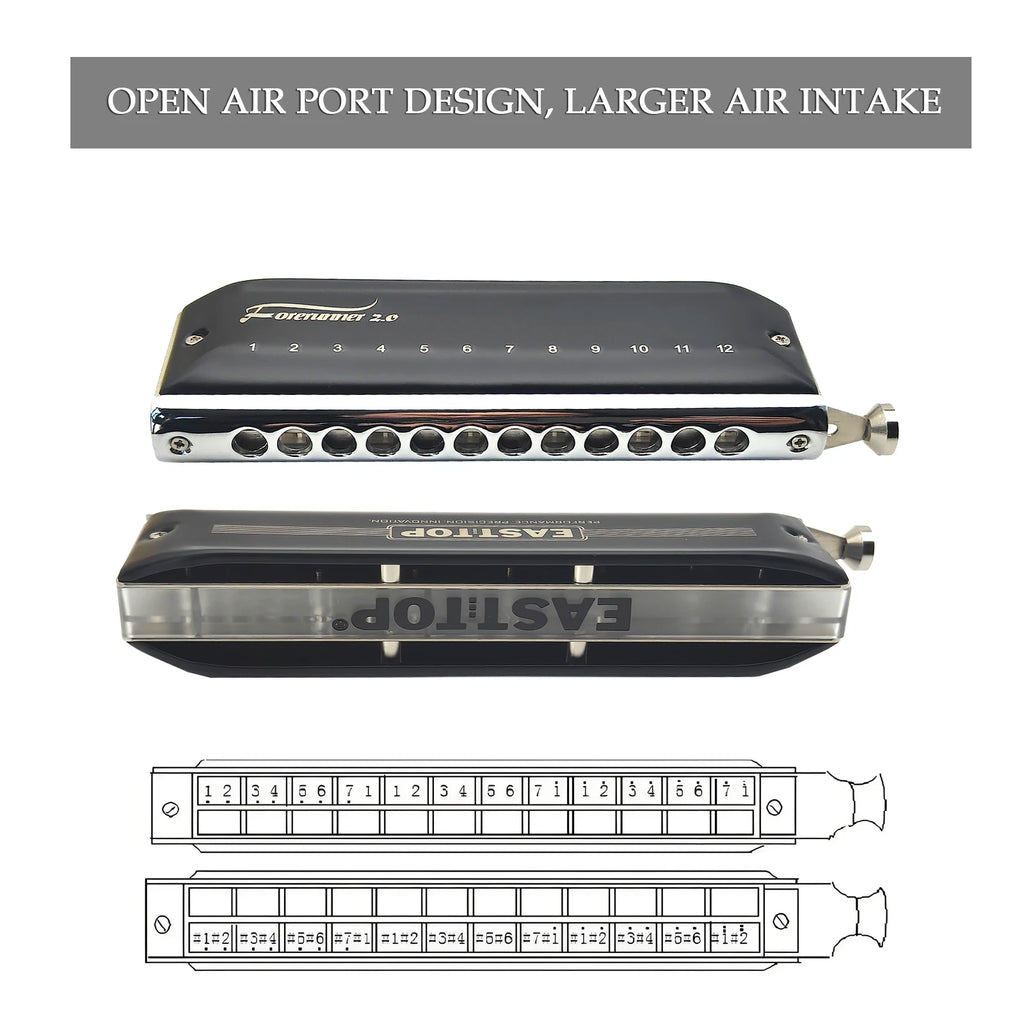 Harmonica Chromatique 12 Trous Do