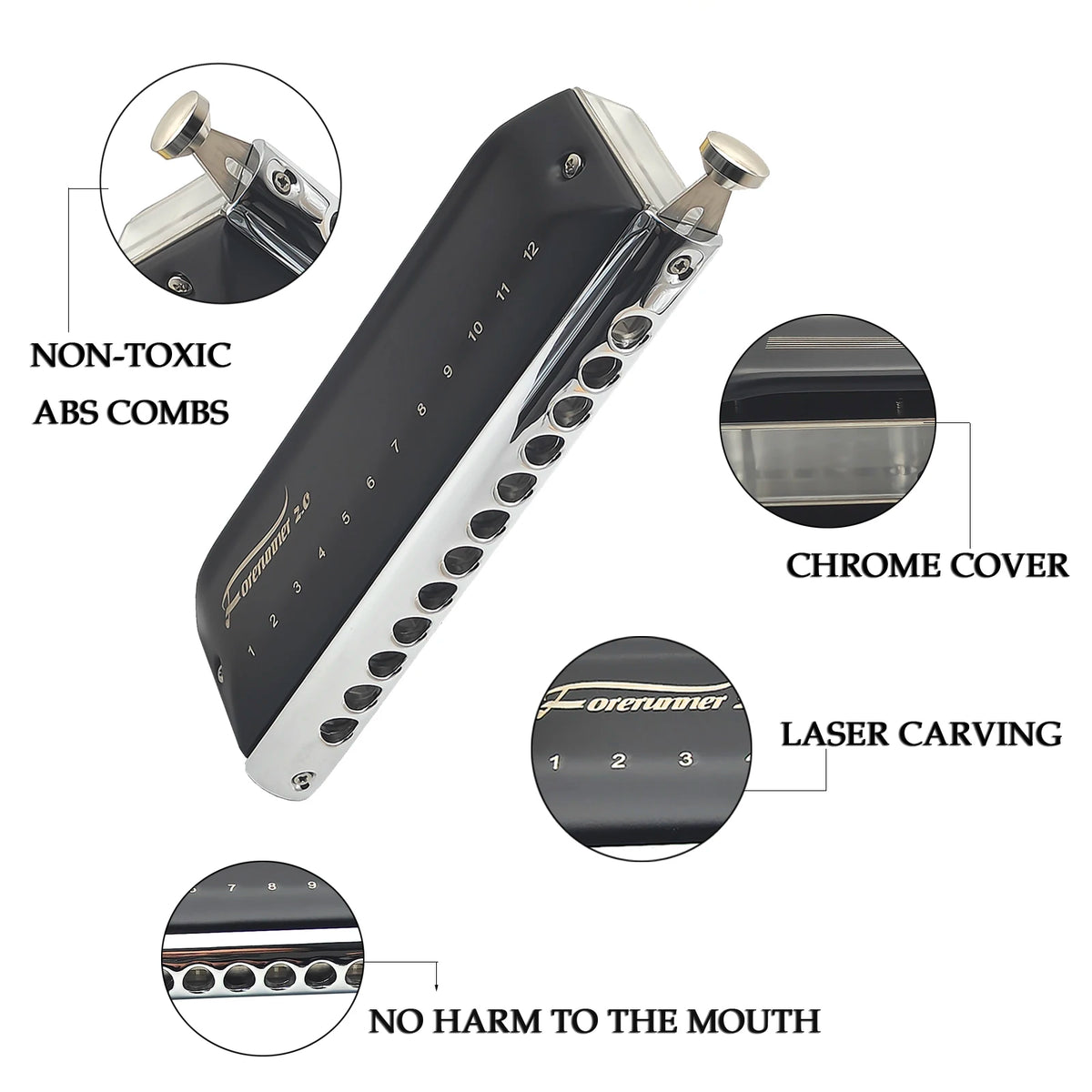 Harmonica Chromatique 12 Trous Do